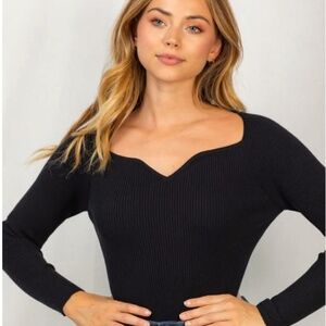 White Birch Ribbed Sweetheart Bodysuit